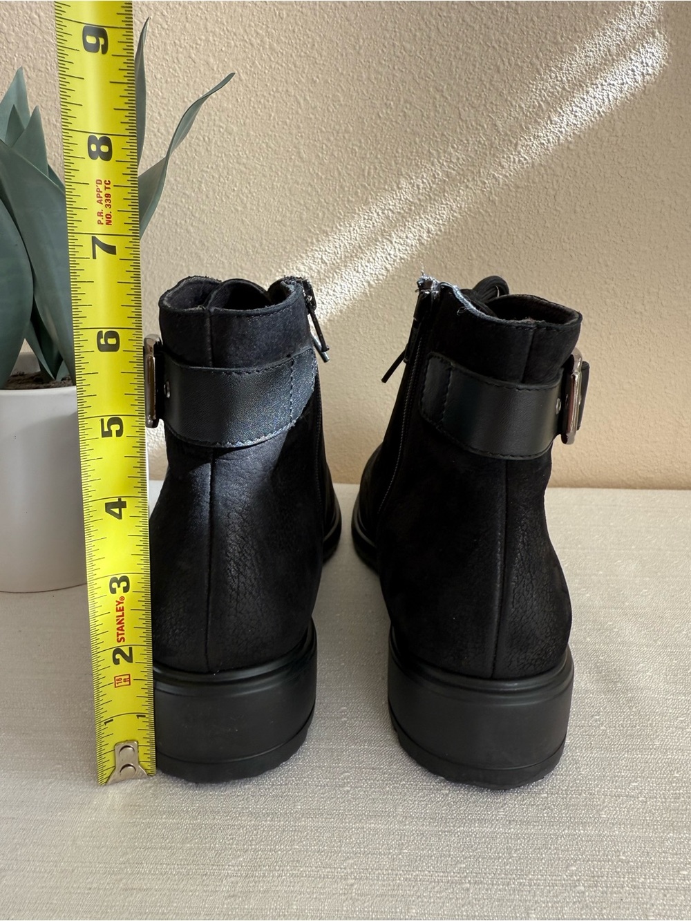 Munro Black Lace-Up Ankle Boots with Buckle Accent - Picture 9 of 13